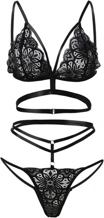 Сексуальна жіноча білизна комплект: мереживний бюстгальтер та труси (плюс розмір)
