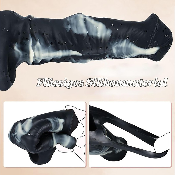 Реалістичний дилда у вигляді коня з мошонкою та венами, силіконовий пеніс-чохол для чоловіків, чорний, L