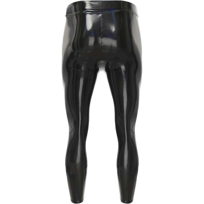 Чоловічі шкіряні лосини-легінси з ефектом лаку Winying, чорні, 3XL
