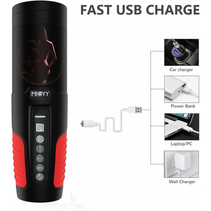 Автоматичний електричний мастурбатор-чаша з 7 телескопічними функціями та режимами обертання. Іграшка для чоловіків