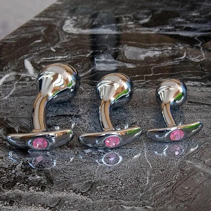 Металевий набір анальних заглушок HXLXW, S/M/L, стимуляція простати, для чоловіків та жінок