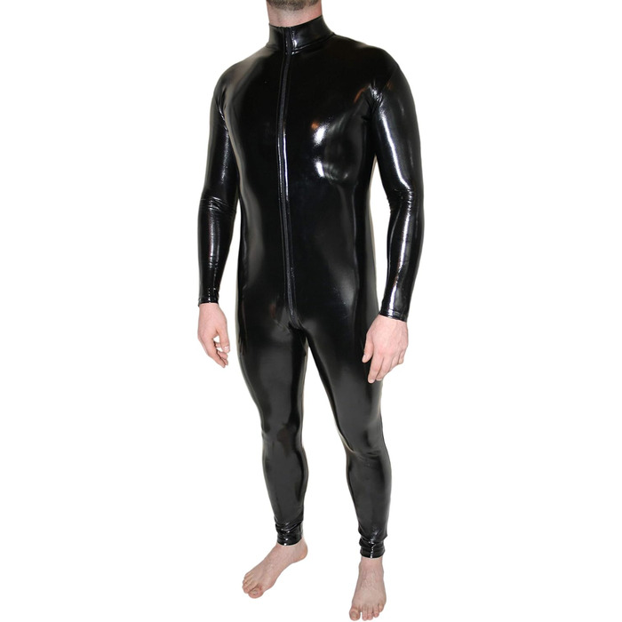 Комбінезон чоловічий Rubberfashion з лакованої шкіри PVC, чорний, XXL