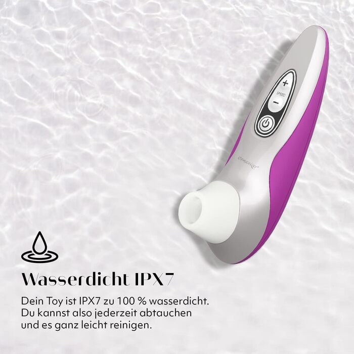 Womanizer Pro 40 - вібратор для клітора: 6 рівнів інтенсивності, тихий, водонепроникний, magenta/срібло