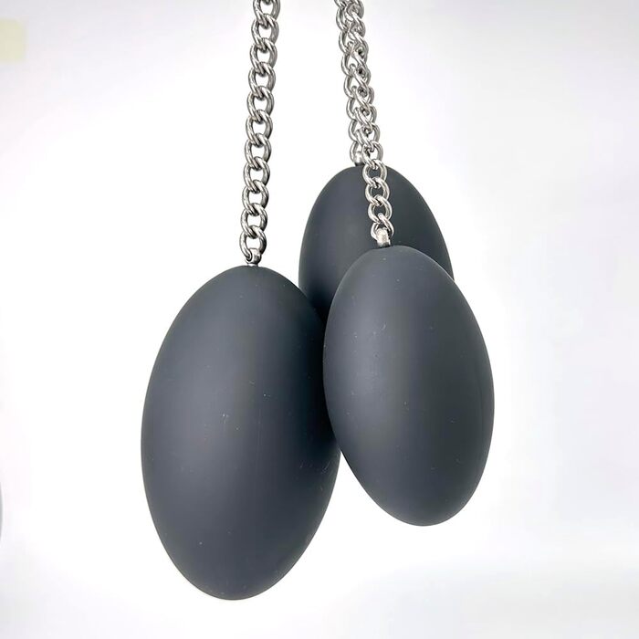 Анальний плагін Jixaxe з ланцюгом, анальні кулі, анальний ділдо, buttplug, великі анальні плагіни з гіпоалергенного силікону, секс-іграшка для жінок та чоловіків, 3 розміри S/M/L, анальні плагіни, секс-іграшки (M: Ø7,5cm)