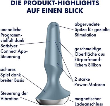 Вібратор Satisfyer Plug-ilicious 1 для анусу з керуванням через додаток | Водостійкий (IPX7) | З безпечного силікону | Іграшка для дорослих для чоловіків та жінок | Турквіс, універсальний розмір