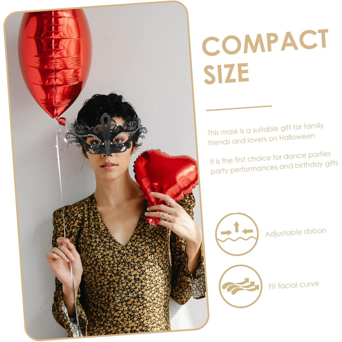 Маска на Хелловін Holibanna з 4-ма кульками: косплей, вечірка, маскарадна маска, аксесуар