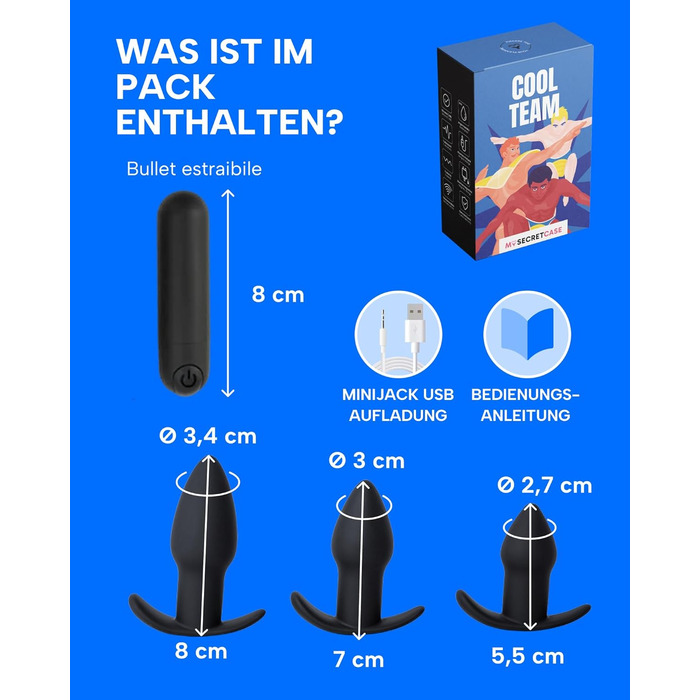 Анальний вібратор MySecretCase Analplug з пультом дистанційного керування, 10 режимів вібрації, USB-зарядка, для чоловіків та жінок