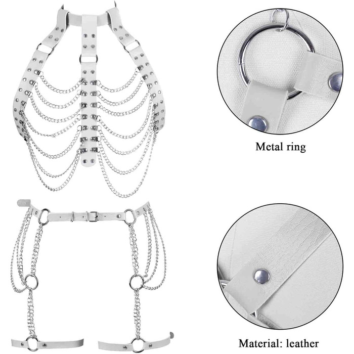 Жіночий комплект білизни: тілесний ланцюжок, набедрена стрічка, стрічка для панчіх, підтяжки