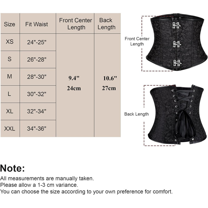 Жіночий корсет-топ JasGood: готичний корсет з мереживом, чорний жакардовий корсет для талії, ідеальний для Хелловіну