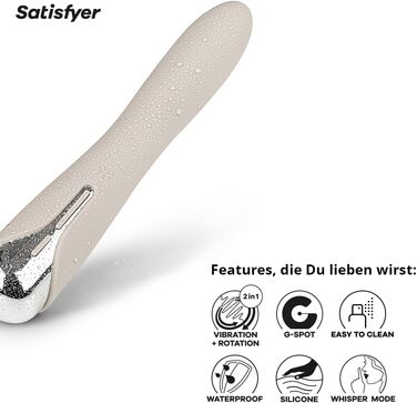 Вібратор Satisfyer Spinning Vibe 1 G-Punkt - 12 вібрацій та 5 програм обертання | Інтимні іграшки для жінок | Водонепроникний (IPX7) | З кремом