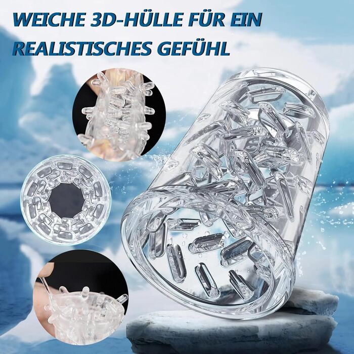 Електричний мастурбатор для чоловіків з 9 режимами та реалістичною вагіною, білий