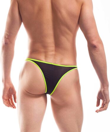 WOJOER Tanga з еластичною стрічкою Mini Push, чоловіча білизна для пляжу та повсякденного носіння, преміум-якість, Made in Germany (M, Чорний)