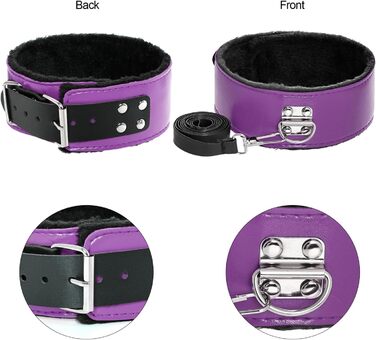 Набір для БДСМ зв'язування (12 предметів) - Fesselset Erotik SM. Зв'язки, наручники, кільця на щиколотки, анальний плаг, фіксатори для сосків, кульовий приглушник, перо-потівник, маска для очей, батіг, лопатка, бавовняний шнур (фіолетовий & чорний)