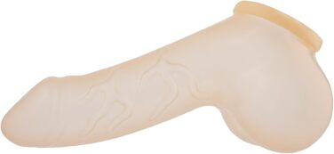 Секс-іграшка Penis Sleeve Danny: прозорий рукав для пеніса, 11,5 см, з текстурою, мішком для яєчок та виразною головкою. Зроблено в Німеччині