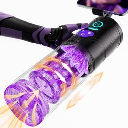 Електричний мастурбатор для чоловіків з 9 режимами, ротацією та вакуумом, з тримачем для телефону та імітацією ротової порожнини