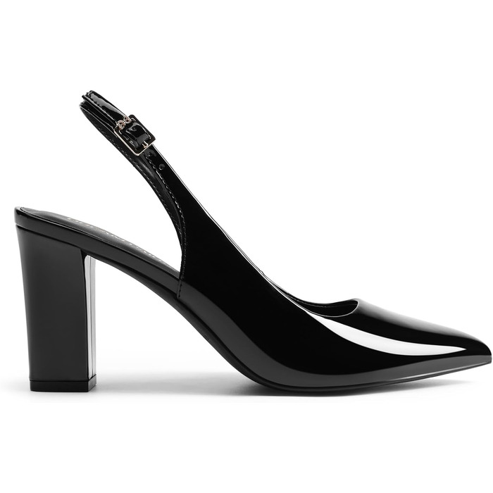 Жіночі туфлі-човники Dream Pairs з відкритим каблуком (Slingback), чорний лак, розмір 40.5 EU