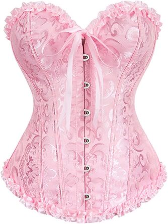 Корсет бюстгальтер готичний бурлеск: чорний рожевий корсет для жінок, бюстгальтер-корсет, талія, повний об'єм