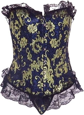 Жіноче корсетне приглудне (XL), блакитне - класична корсетна сукня з мереживом для формування талії