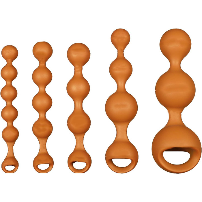 Анальні кулі з силікону різних розмірів (5 шт.) для тренування та масажу. Анальний плаг, дилататор, гачок, анальдуше. Іграшки для дорослих, unisex