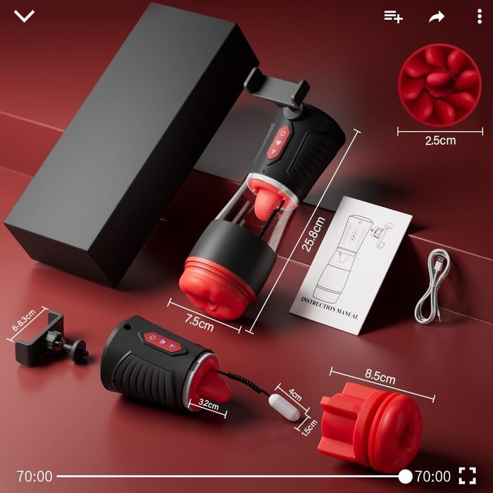 Електричний мастурбатор для чоловіків з 9 режимами лизання, 9 режимами всмоктування та 9 вібраціями. Іграшка для дорослих, підходить для пар та індивідуального використання