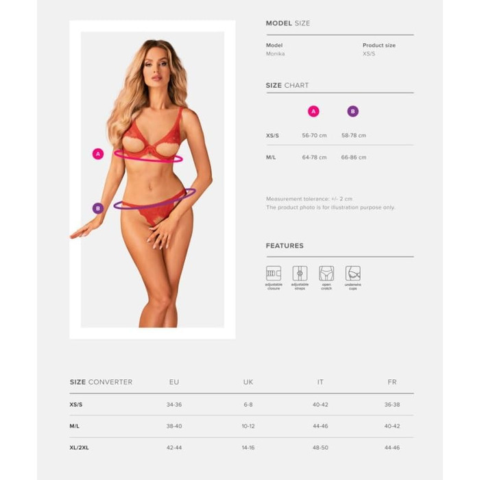 Сексуальний жіночий комплект нижньої білизни Selente Love & Fun: бюстгальтер, пояс-стрінг, танга та шовкова маска для очей, червоний, XS-S