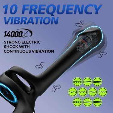 Вібратор для чоловіків Qhysin: стимуляція простати, анальний вібратор з кільцем, 10 режимів, комплект для пар