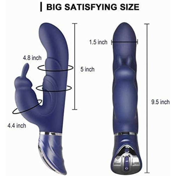 Вібратор для жінок Rabbit, стимулятор клітора та G-точки, з двома моторами, силіконовий дildo, 7 режимів, USB-зарядка, водонепроникний