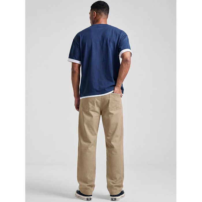 Чоловічі джинси Baggy JMIERR Y2K з ефектом stretch, широкі денімові штани (L, Khaki)