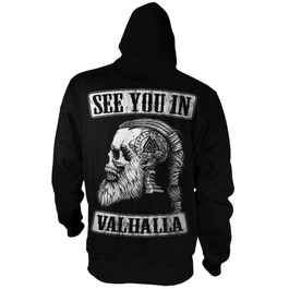 Чоловічий худі See You In Valhalla Jet Black — Скандинавські вікінги, Тор, Один, Рагнар, Вальхалла, з капюшоном, розмір XL
