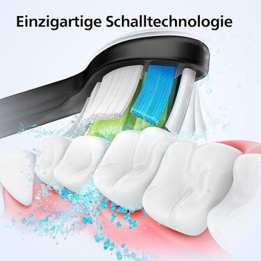 Електрична сонічна зубна щітка Philips Sonicare 4100 HX3683/33 для дорослих, чорна, з насадкою Optimal White, дорожнім футляром та USB-зарядним пристроєм