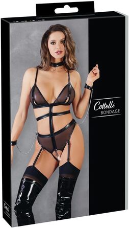 Сексуальна білизна Cottelli Collection для жінок, боді з наручниками та краваткою, розмір M