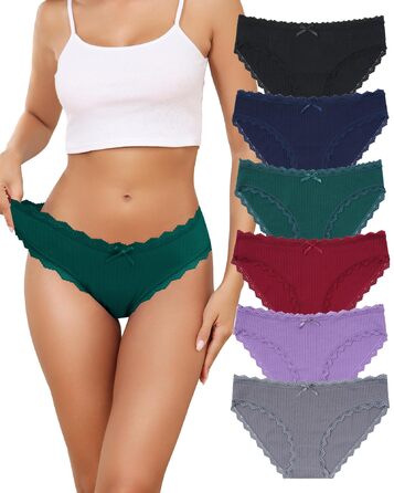 Сліпекс жіночі труси Levao 6 шт. бавовна мереживо дихаючі, комплект трусиків для жінок, S-XXL, 6 кольорів