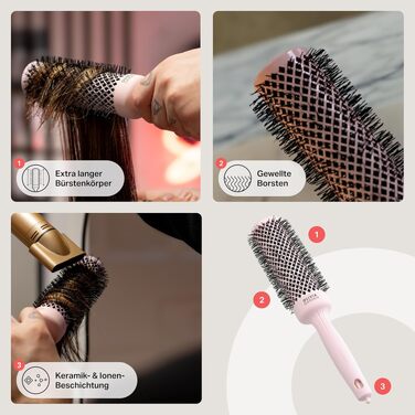 Керамічна кругла щітка для волосся Olivia Garden Expert Blowout Speed 45 мм, пастельно-рожева — для швидкого та професійного випрямлення