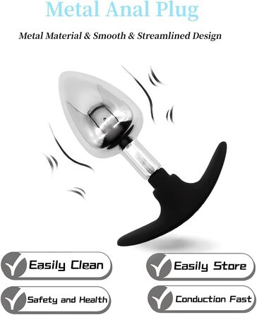 Набір анальних засобів для стимуляції: сталевий Butt Plug, дилататор, масажер простати, для пар, SM bondage