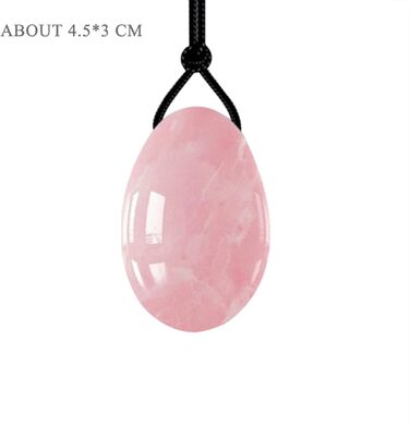 Набір яєць для вагінального тонісу: рожевий кварц, нефрит, аметист, кристали, масаж, Kegel, розмір M, 1 шт.