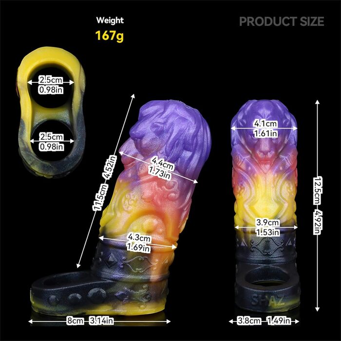 Силіконова маска для пеніса - реалістична чоловіча накладка з кільцем для яєчок, потовщена чоловіча накладка для збільшення пеніса та продовження статевого акту, G-spot екстендер