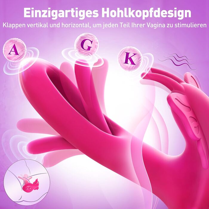 Вібратор для жінок G-точка та клітора - секс-іграшка з 9 режимами вібрації, 4в1, кролик, рожевий
