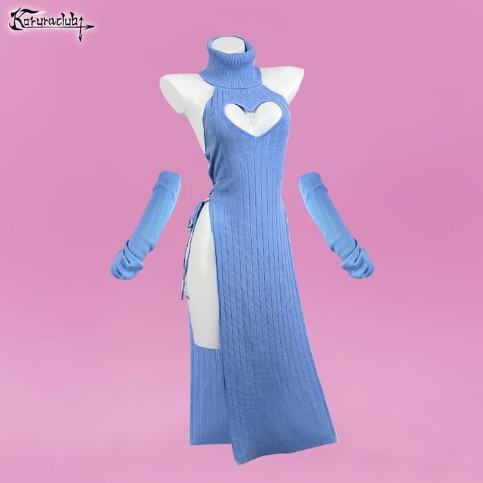 Костюм Чонгсам KORURACLUB Love: Преміум якість, Cosplay, білий/чорний, S-M (блакитний)