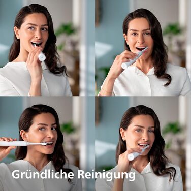 Електрична сонічна зубна щітка Philips Sonicare 4100 (HX3683/33) для дорослих, біла, з насадкою Optimal White, дорожнім футляром та USB-зарядним пристроєм