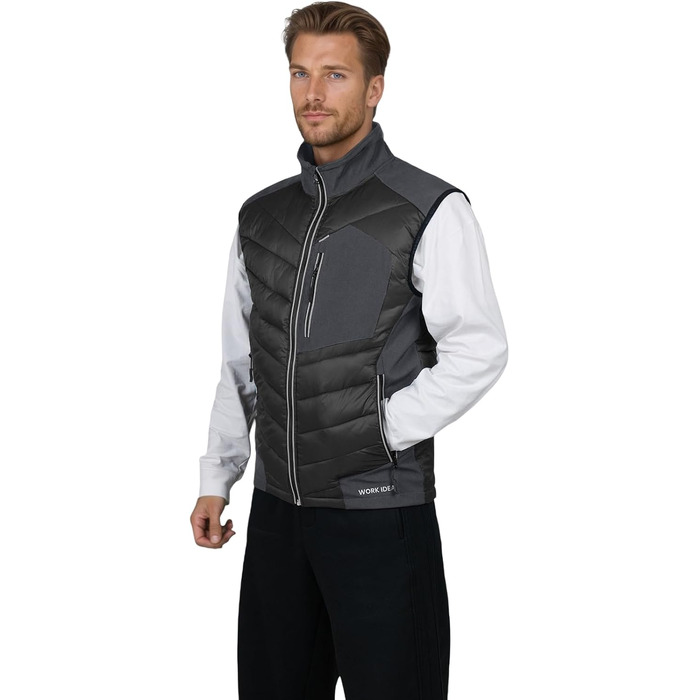 Чоловічий жилет Softshell WORK IDEA: водовідштовхуючий, вітрозахисний, дихаючий спортивний жилет для бігу, їзди на велосипеді, походів та роботи, чорний, 5XL