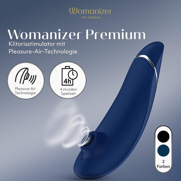 Womanizer Premium: вібратор для клітора з ефектом тиску | Інтимна іграшка для жінок | Чорний