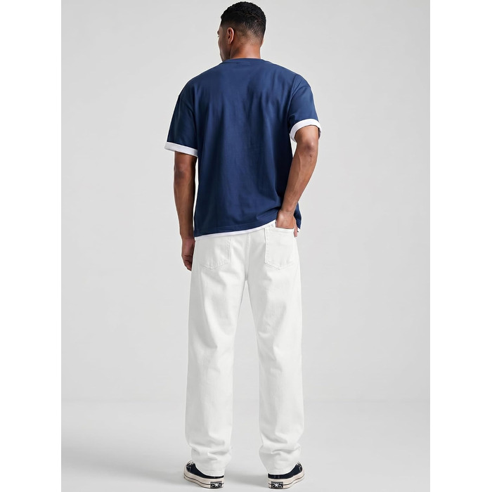 Чоловічі джинси Baggy JMIERR Y2K з ефектом Stretch, білі, розмір L