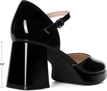 Жіночі туфлі Mary Jane Dream Pairs на масивній платформі, чорний лак (розмір 40 EU)