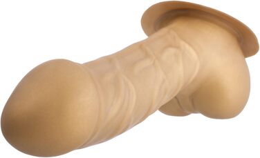 Латексний пеніс-чохол Carlos Schaftlänge 15см, золото, з основою для прикріплення до латексу - реалістичний пеніс-сleeve з великим мошонкою та виразною головкою. Зроблено в Німеччині.