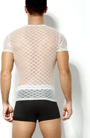 Мускульна футболка з короткими рукавами Casey Kevin Herren, сітка, мереживо, сітчаста сорочка для чоловіків (S, A2-білий)