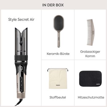 Автоматичний стайлер для завивки волосся BaByliss Curl Secret Lite C1031E, 25 мм, 5 температурних режимів до 210°C, чорний та рожеве золото