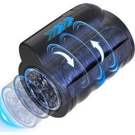 Електричний мастурбатор Buntune2 2-в-1 для чоловіків: автоматичний, з 7 режимами телескопу та 7 режимами ротації, тренажер для збільшення статевого члена