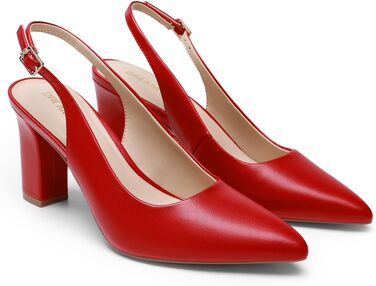 Жіночі туфлі-човники Dream Pairs з відкритим каблуком (Slingback), червоні, розмір 40.5 EU