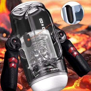 Електричний мастурбатор для чоловіків з LCD-дисплеєм, 9 режимів насосу та 5 режимів вібрації