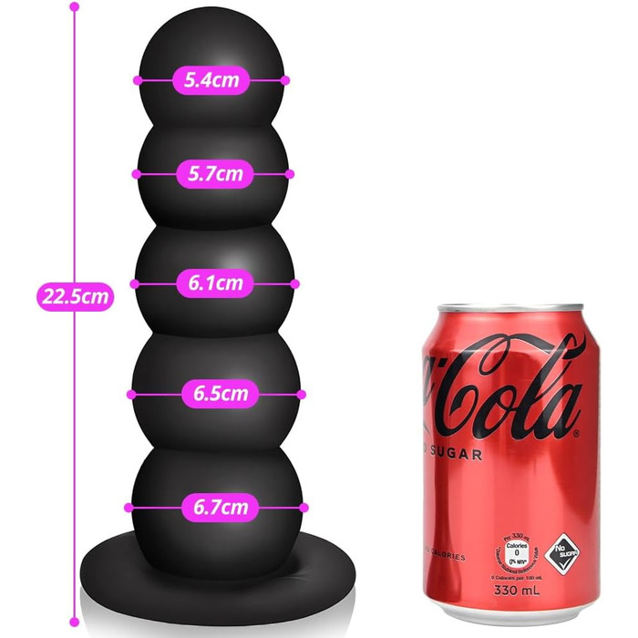Анал-пробка Roluck з 5 кулями та присоском - іграшка для дорослих (L)